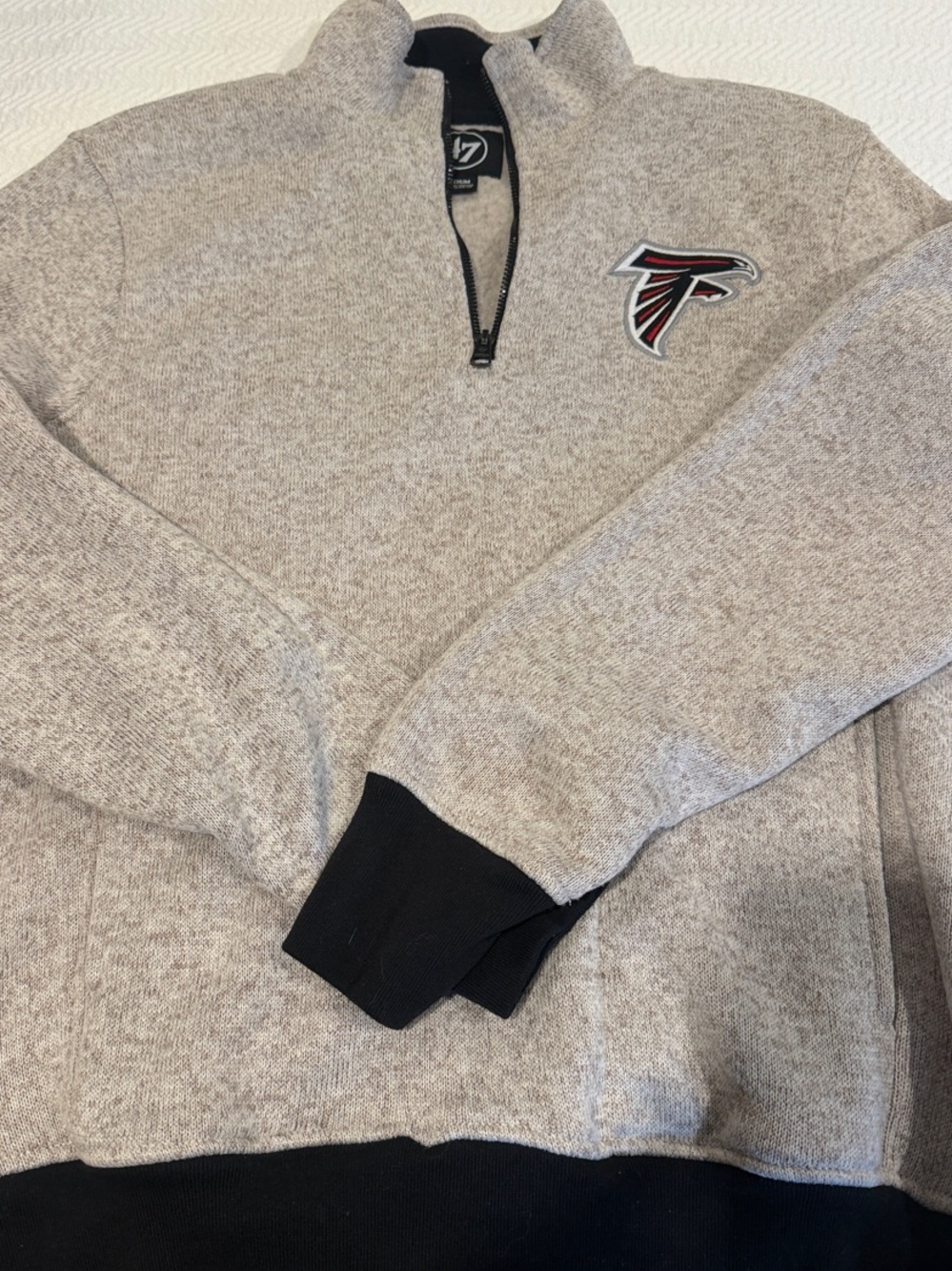 '47 Brand Atlanta Falcons Heather Gray Quarter-Zip Pullover Sweater